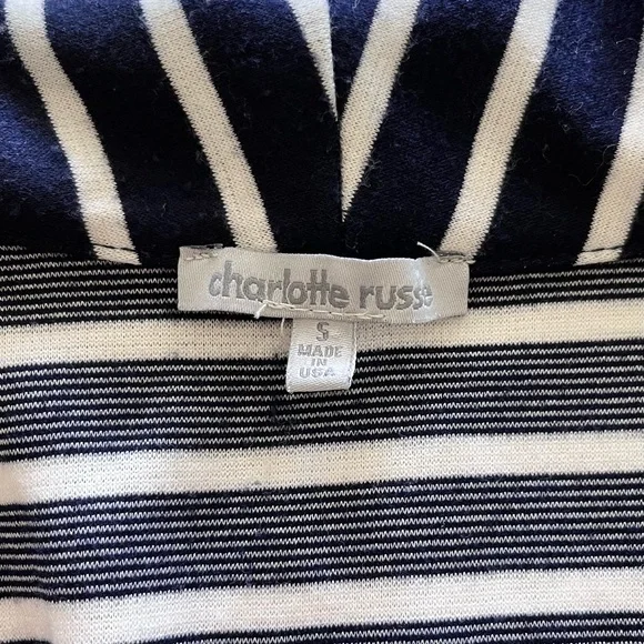 *SALE* Tailored Navy Striped Jacket Charlotte Russe - Picture 3 of 4